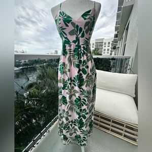 Pink/Green cross back dress